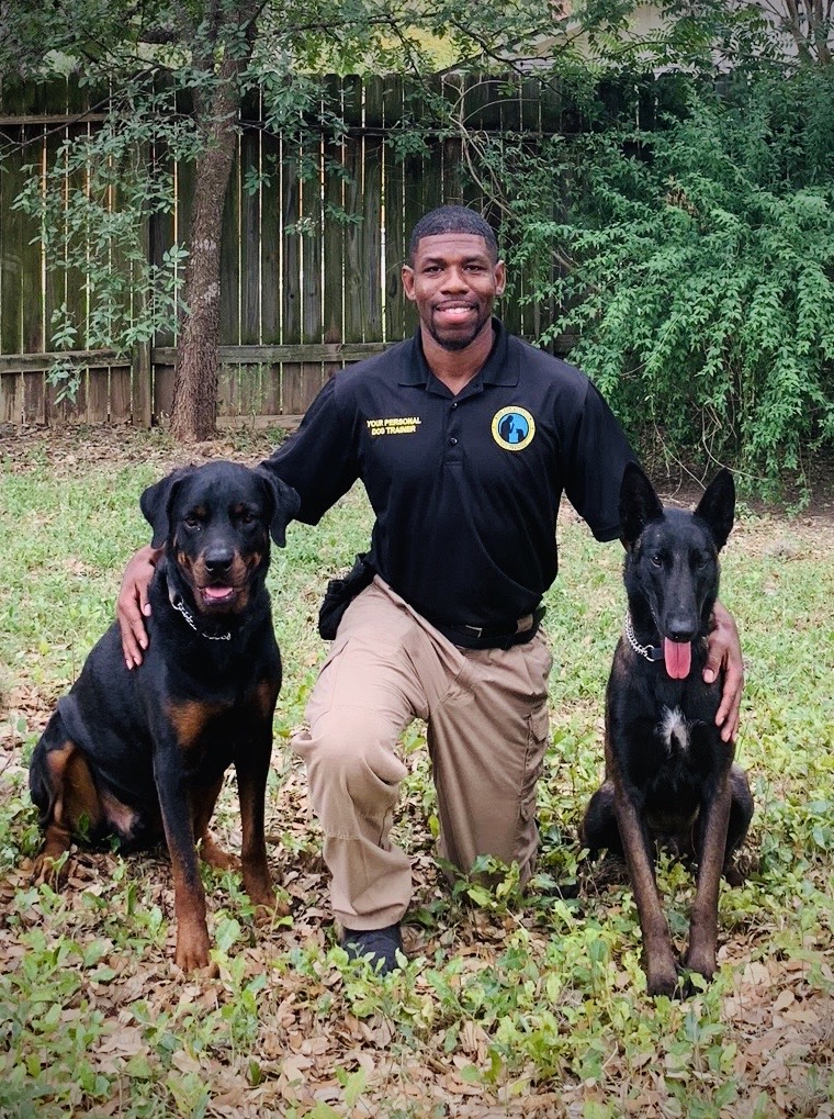 Jamaal working with dogs and clients 5