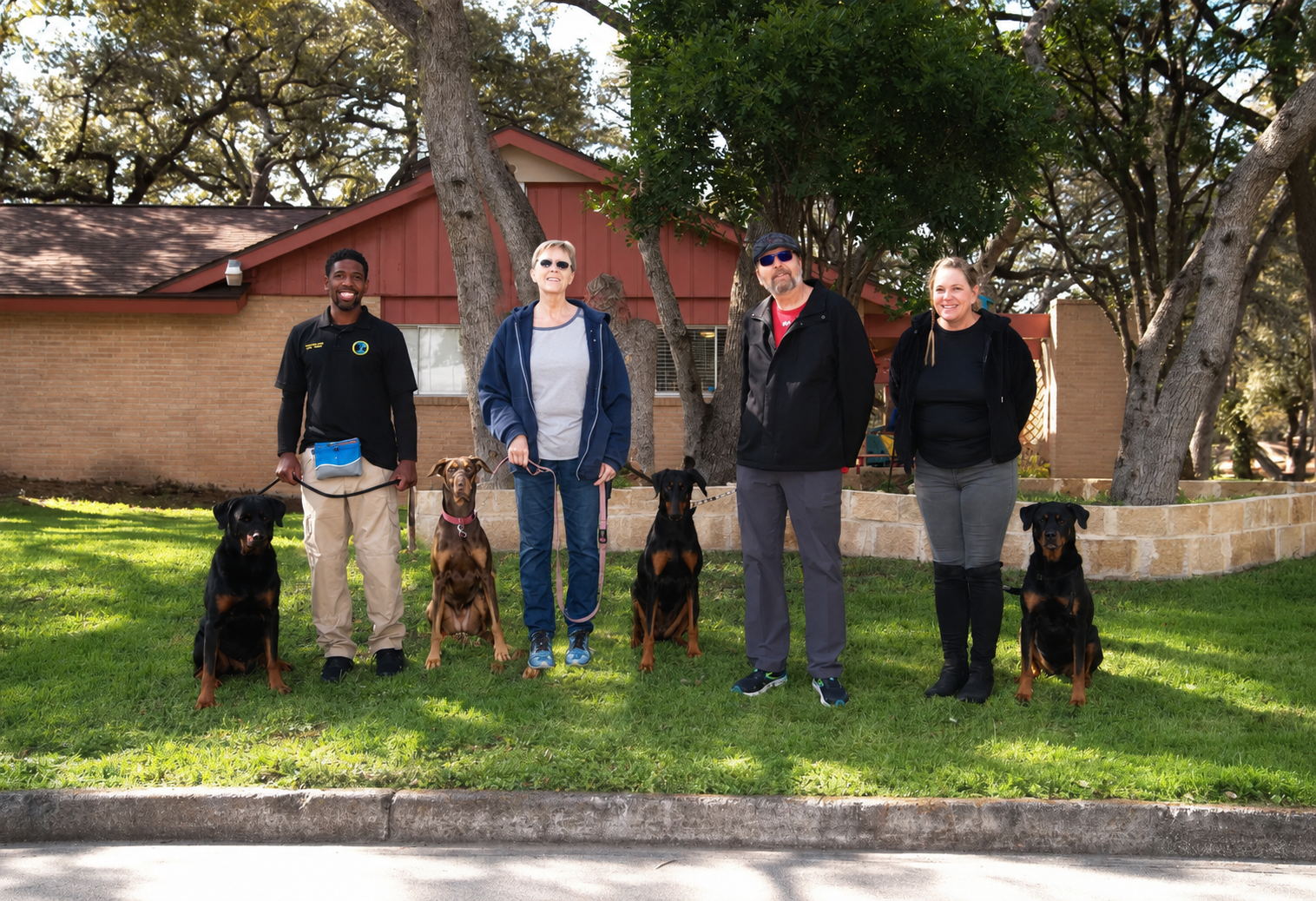 Our trainers and their dogs in San Antonio