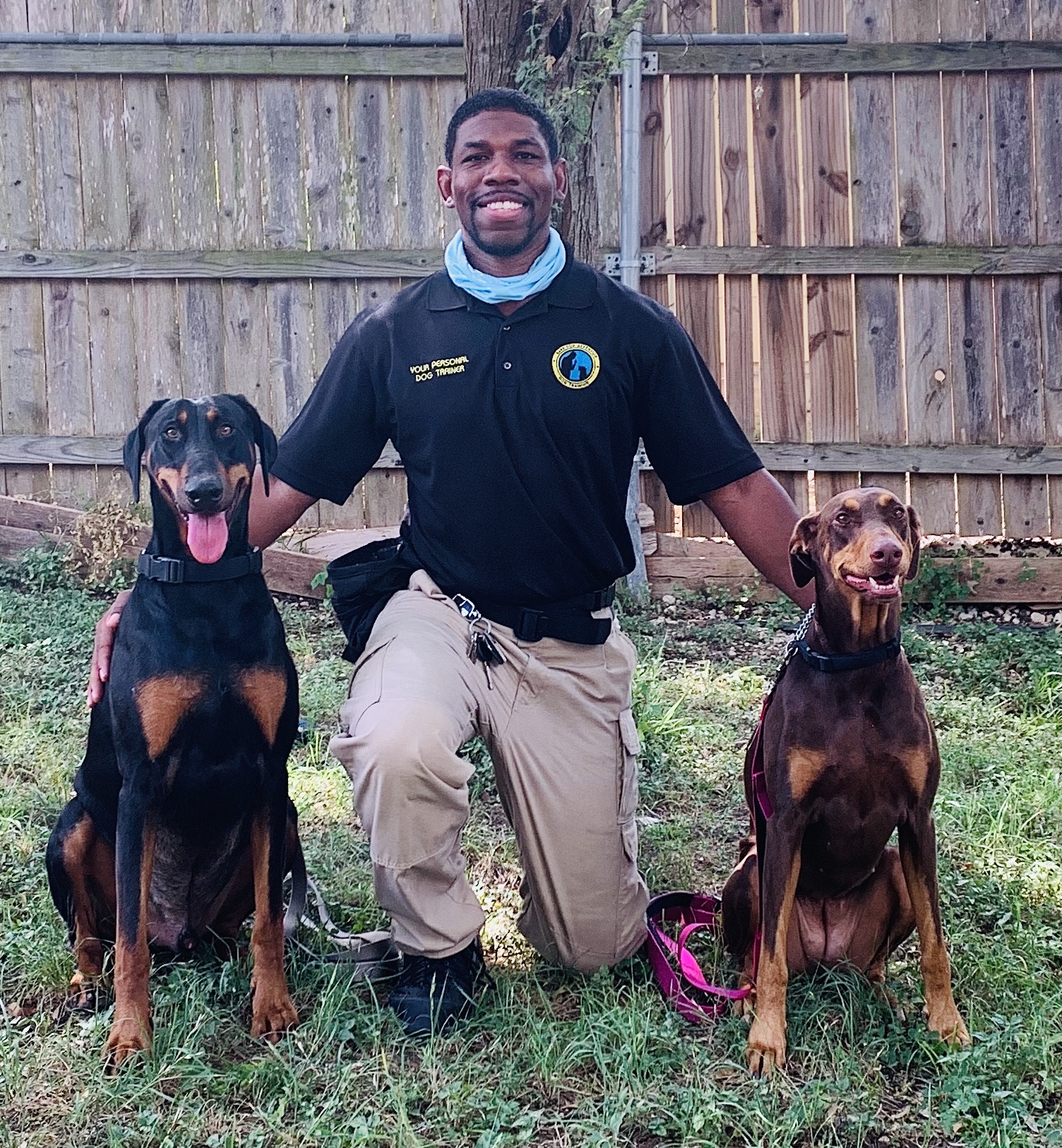 Jamaal working with dogs and clients 4
