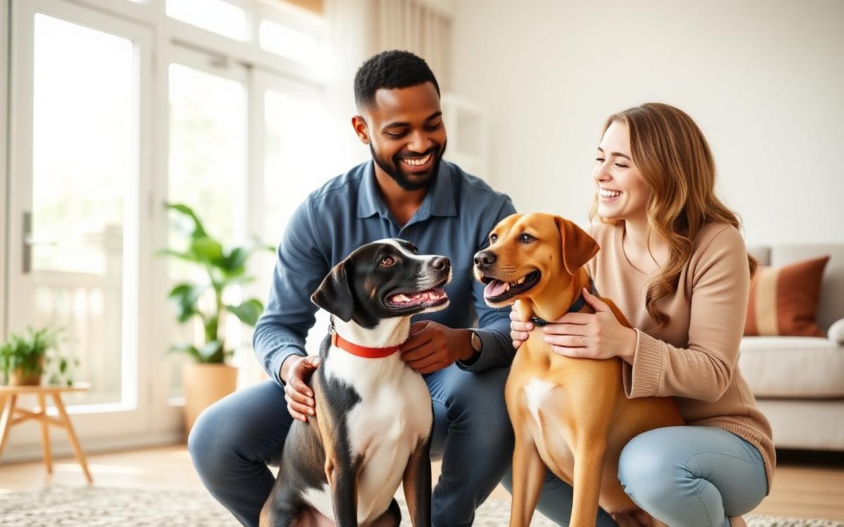 Trainer coaching an owner and puppy in person