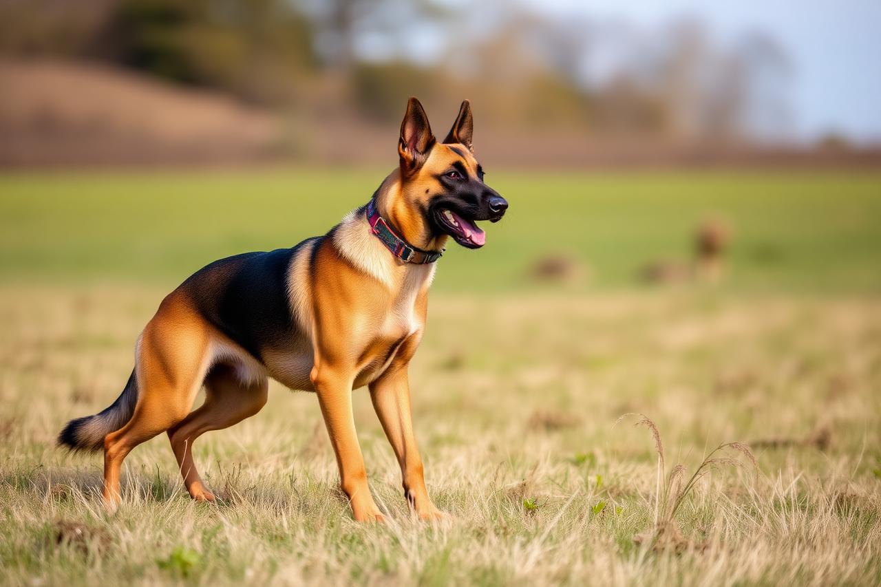 Athletic working-breed dog catching a flying disc in a grassy backyard