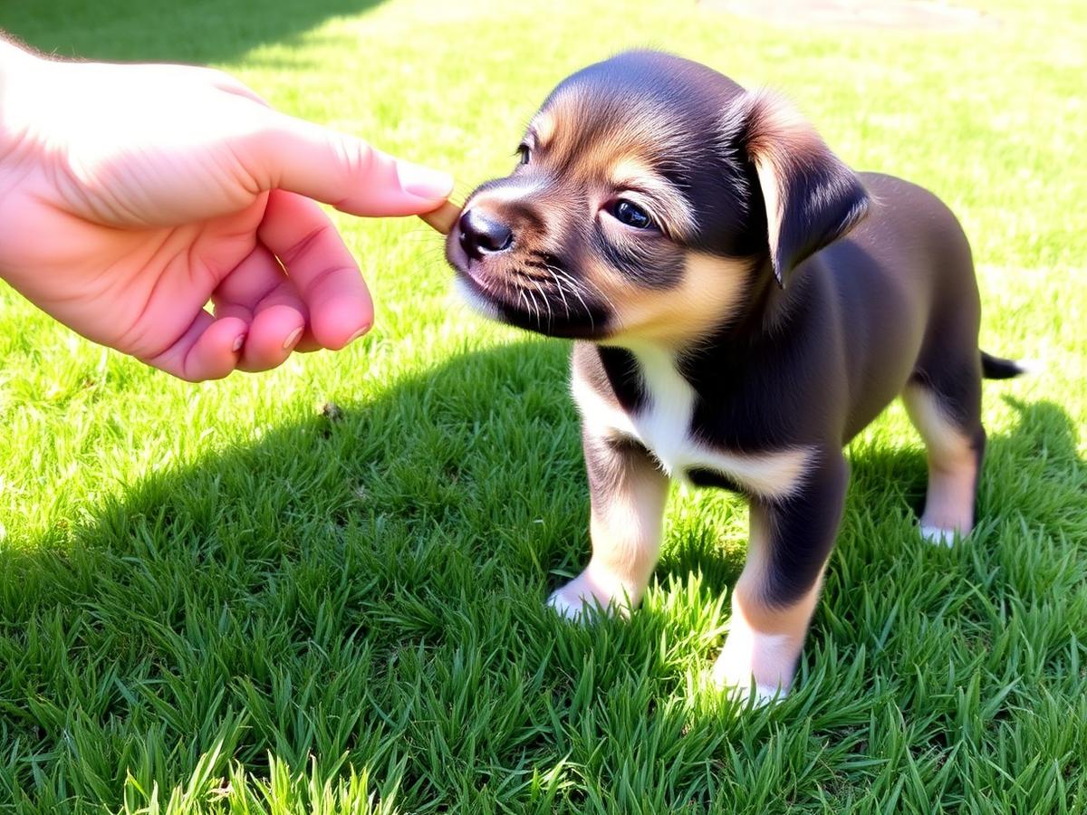 Puppy outside during a daily routine